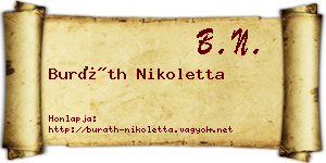 Buráth Nikoletta névjegykártya